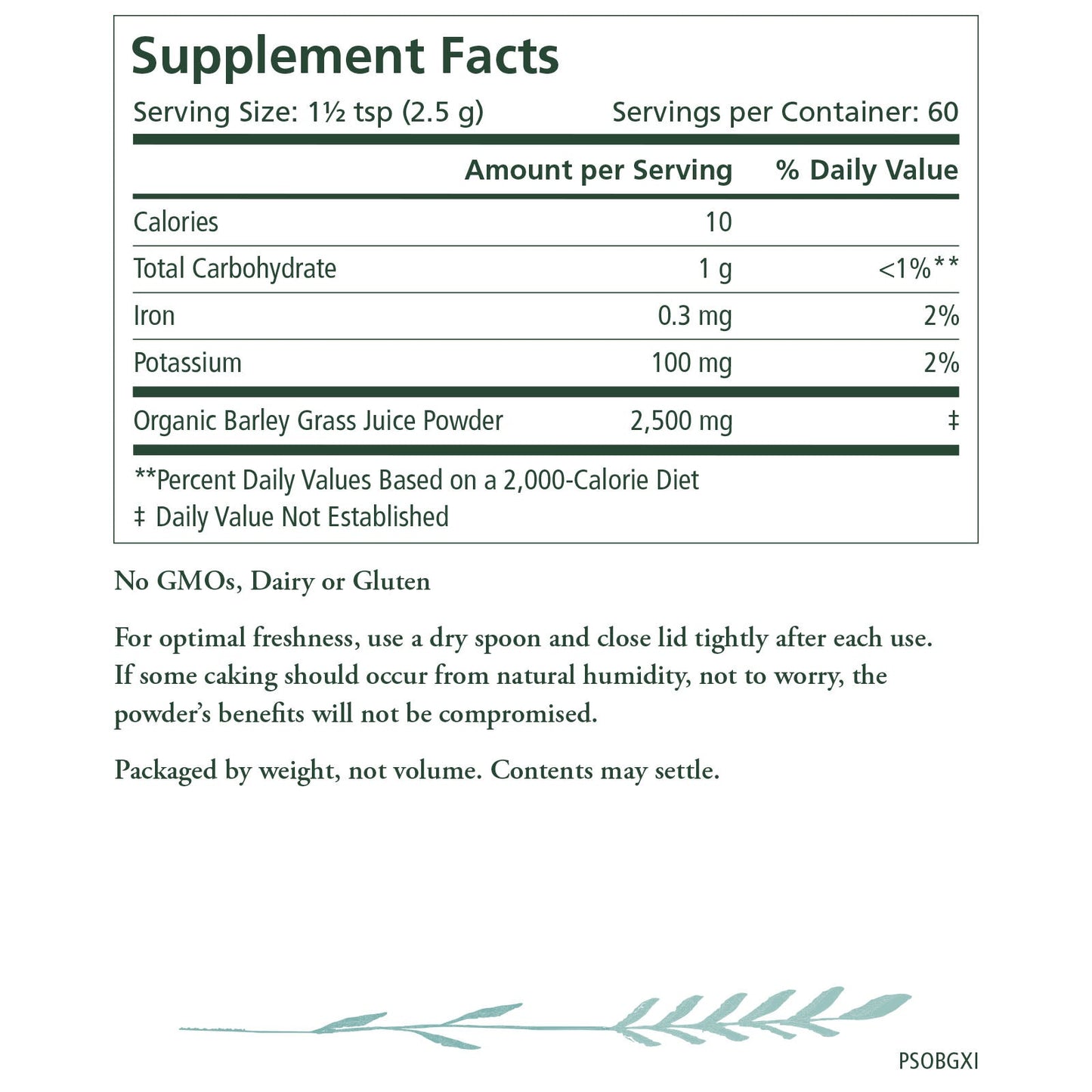 The Synergy Company Organic Barley Grass Juice Powder
