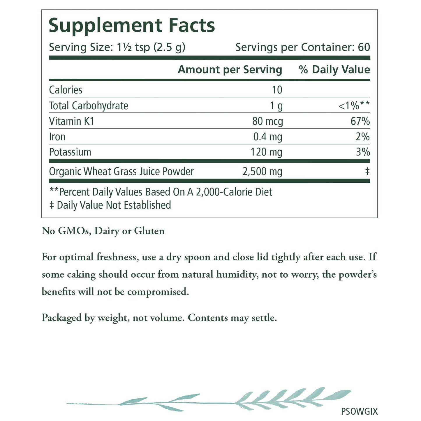 The Synergy Company Organic Wheat Grass Juice Powder