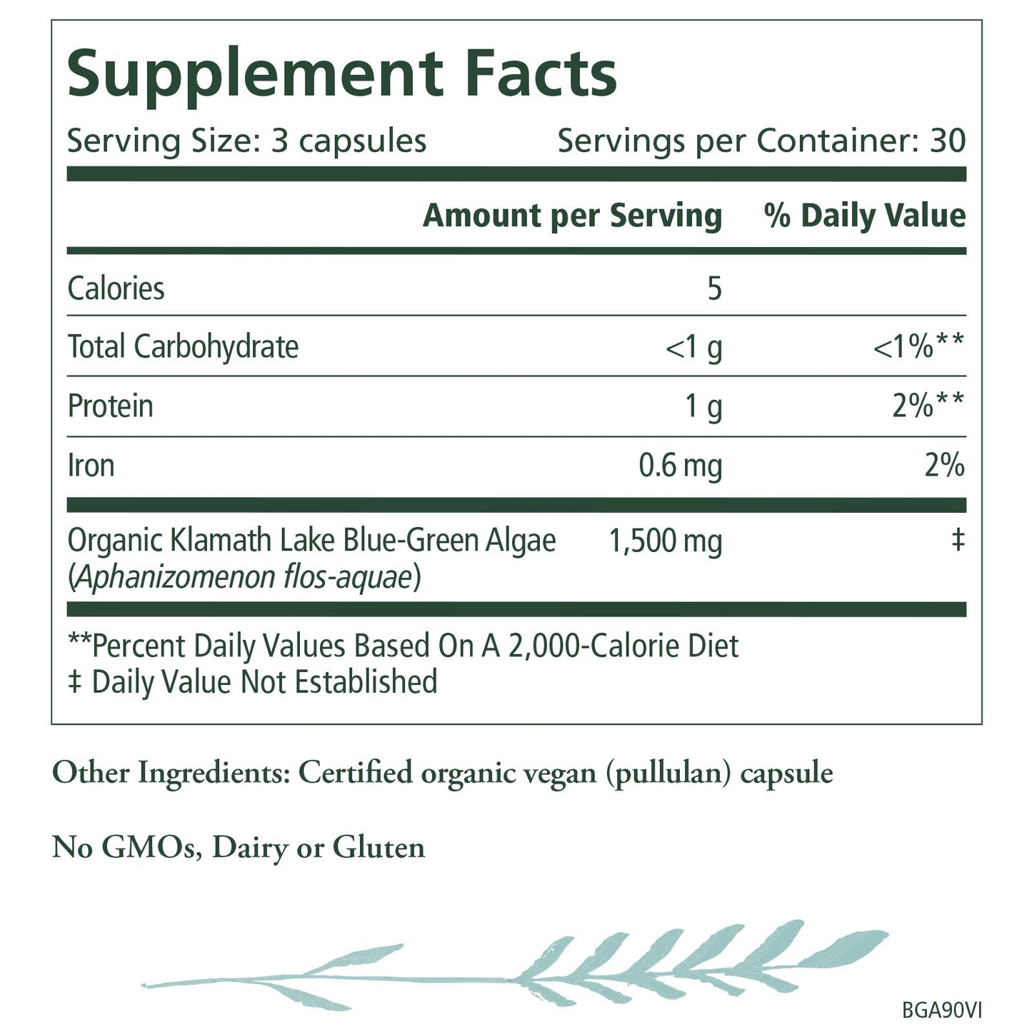 The Synergy Company Organic Blue-Green Algae Capsules