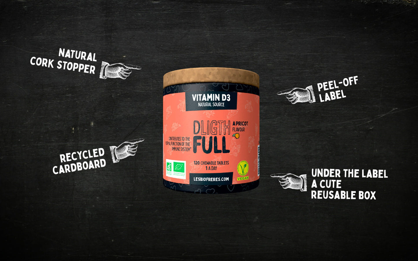 Dlightfull, vegan Vitamin D of natural origin from the organic Bros