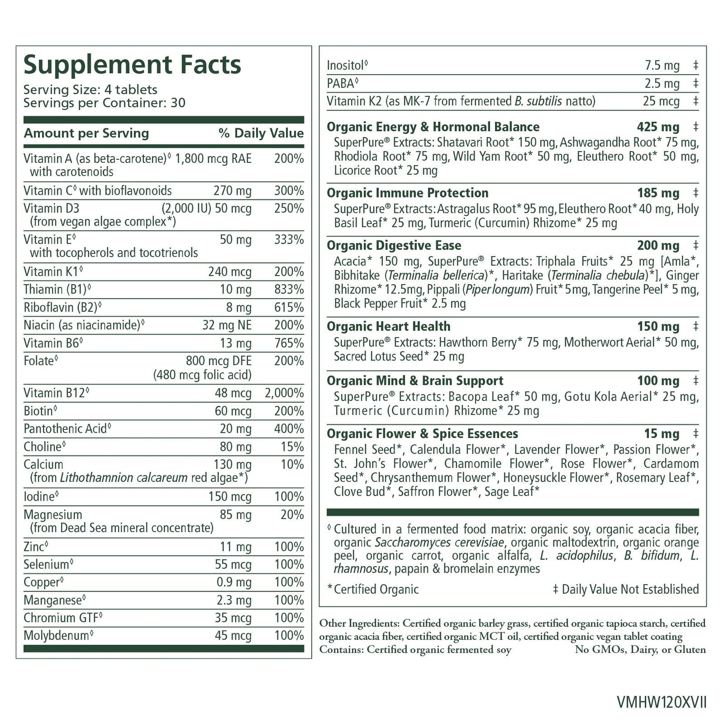 The Synergy Company Vita Min Herb For Women 120 tablets