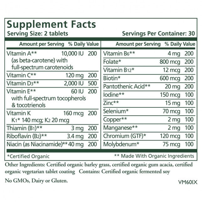 The Synergy Company Multi Vita Min Two-a-Day 60 Tablets