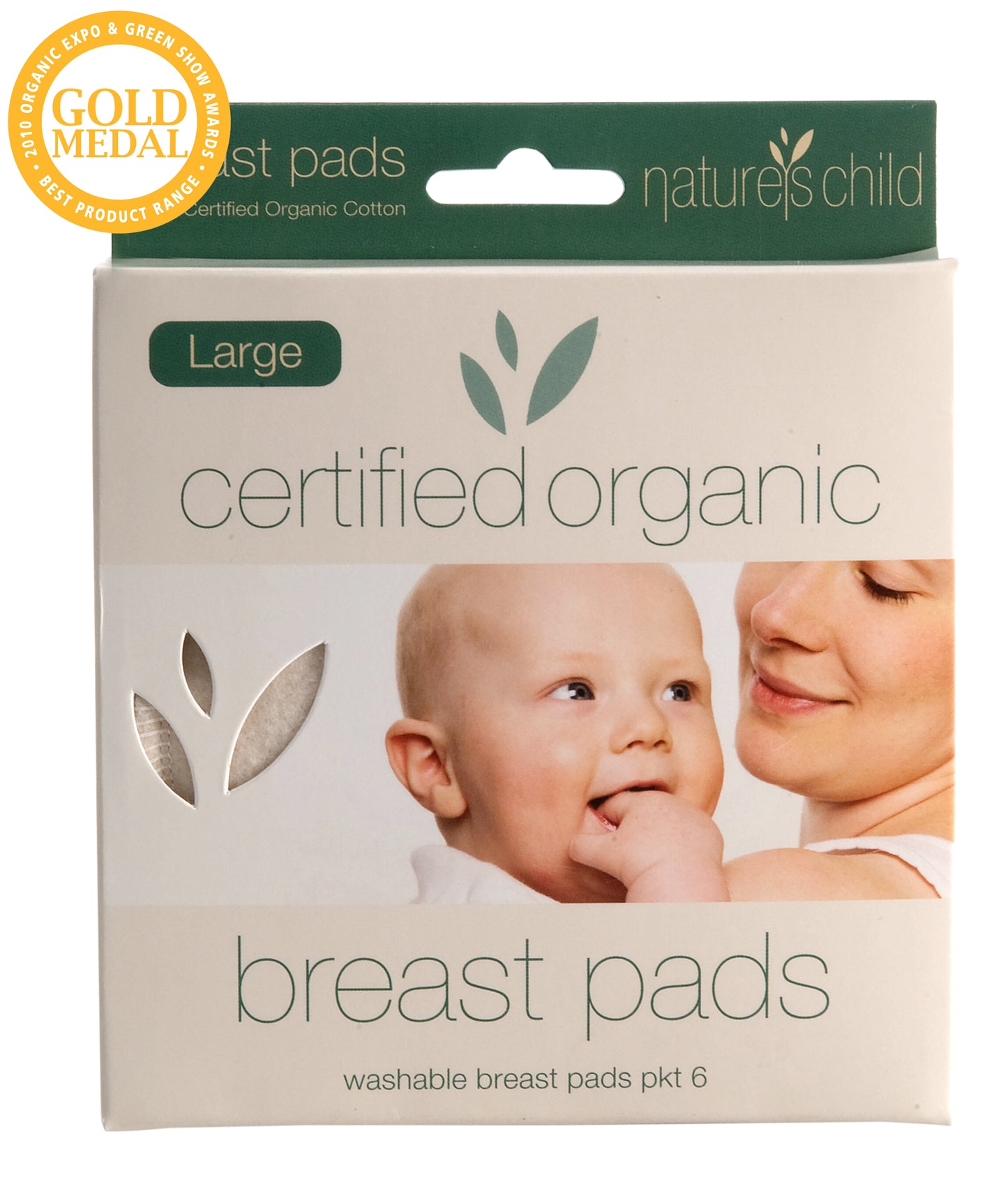 Nature���s Child Organic Cotton Reusable Breast Pads Pkt 6