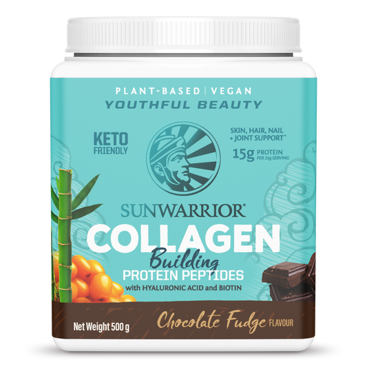 Sunwarrior Collagen Building Protein Peptides 500g - Chocolate Fudge