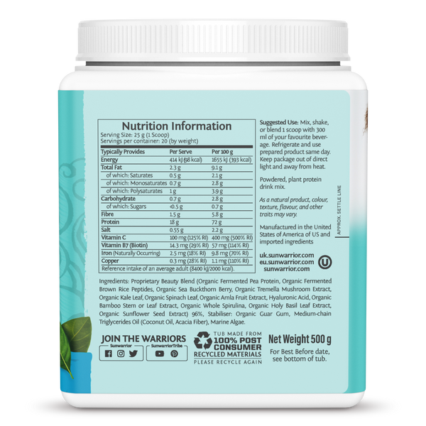 Sunwarrior Collagen Building Protein Peptides 500g Natural Nutrimarket