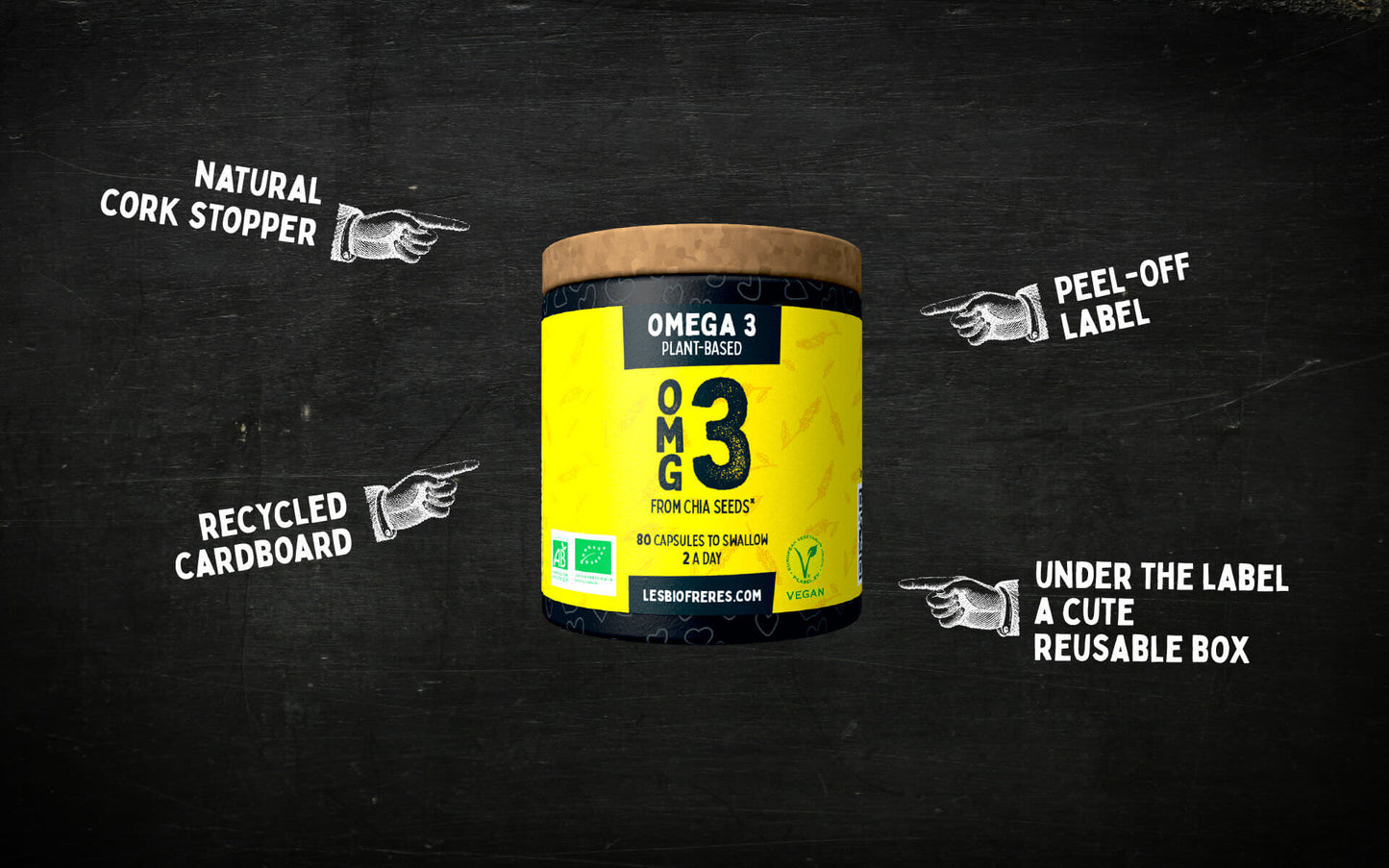 OMG3 ! Vegan Omega 3 capsules of Natural Origin from the organic Bros